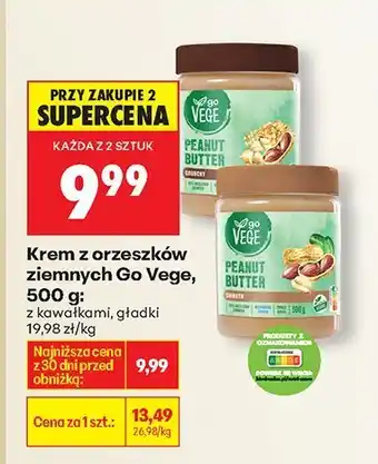 Krem z orzeszków ziemnych Go Vege, 500 g z kawałkami