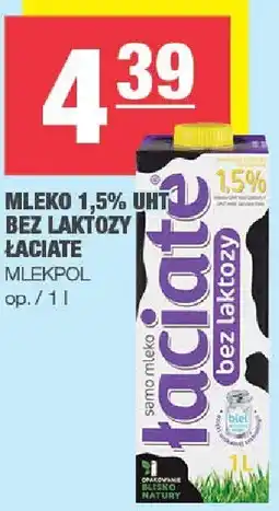 Spar Mleko 1,5% UHT bez laktozy Łaciate Mlekpol oferta