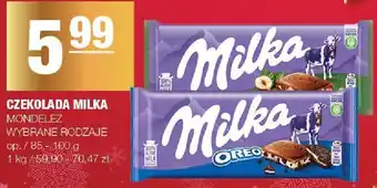 Czekolada Milka Mondelez wybrane rodzaje