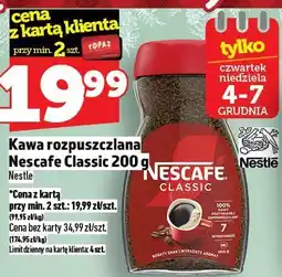 Topaz Kawa rozpuszczalna Nescafe Classic 200g oferta