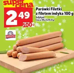 Topaz Parówki Filetki z filetem indyka 100g Indykpol oferta