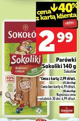 Topaz Parówki Sokoliki 140g Sokołów oferta