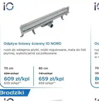 Blu Odpływ liniowy ścienny IO Nord oferta
