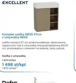 Blu Excellent Komplet szafka Ness 57cm z umywalką Nido oferta