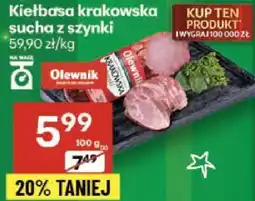 Delikatesy Centrum Kiełbasa krakowska sucha z szynki Olewnik oferta