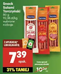 Delikatesy Centrum Snack Salami Tarczyński 80g oferta