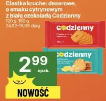 Ciastka kruche: deserowe, z nadzieniem cytrynowym, z białą czekoladą Codzienny 120g