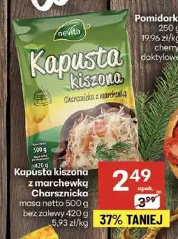 Delikatesy Centrum Kapusta kiszona z marchewką Charsznicka Nevita masa netto 500g bez zalewy 420g 5.93 zł/kg oferta