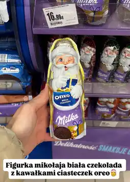 Intermarche Figurka Mikołaja biała z kawałkami ciasteczek Oreo Milka oferta