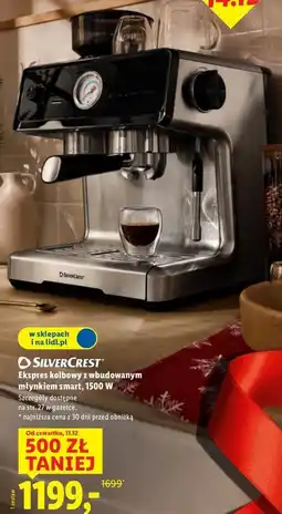 Lidl Ekspres korbowy z wbudowanym młynkiem smart, 1500 W oferta