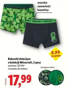 Lidl Bokserki dziecięce z kolekcji Minecraft, 2 pary oferta