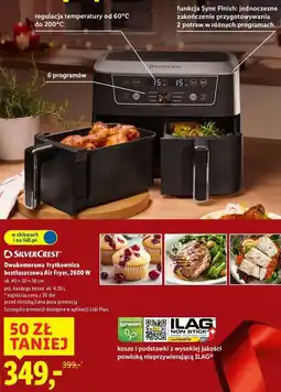 Lidl Dwukomorowa frytkownica beztłuszczowa Air-Fryer, 2600W oferta