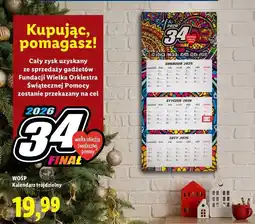 Lidl WOŚP Kalendarz trójdzielny oferta