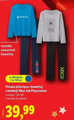 Lidl Piżama dziecięca z bawełną z kolekcji Xbox lub Playstation oferta
