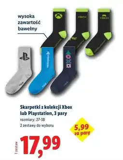 Lidl Skarpetki z kolekcji Xbox lub Playstation, 3 pary oferta