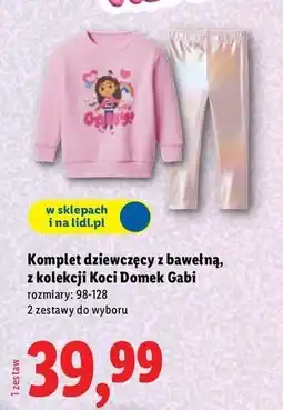 Lidl Komplet dziewczęcy z bawełną, z kolekcji Koci Domek Gabi oferta