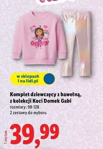 Lidl Komplet dziewczęcy z bawełną, z kolekcji Koci Domek Gabi oferta