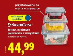 Lidl Zestaw 3 szklanych pojemników z pokrywkami oferta
