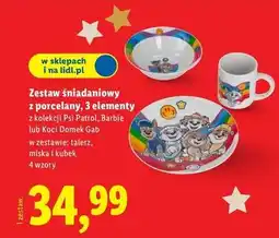 Lidl Zestaw śniadaniowy z porcelany, 3 elementy oferta