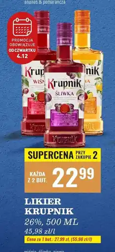 Biedronka Wódka Krupnik Pigwowy oferta