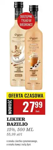 Biedronka Likier kawa z nutą dyni Bazilio oferta