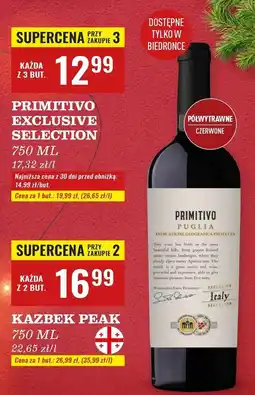 Biedronka Wino Primitivo Exclusive Selection oferta