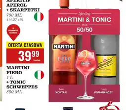 Biedronka Vermuth 1 l + napój schweppes indian tonic 850 ml Martini Fiero oferta
