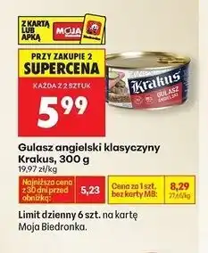 Biedronka Gulasz angielski Krakus Animex oferta