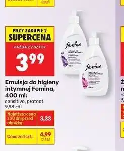 Biedronka Emulsja do higieny intymnej protect pompka Femina Intimea oferta