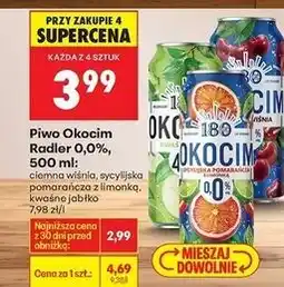 Biedronka Piwo Okocim Radler Ciemny Wiśnia 0% oferta