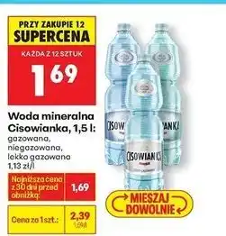 Biedronka Woda lekko gazowana Cisowianka oferta