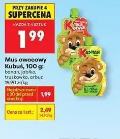 Biedronka Mus jabłko-banan Kubuś oferta