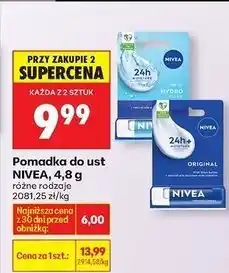 Biedronka Pomadka do ust original Nivea 24H Melt-In Moisture oferta