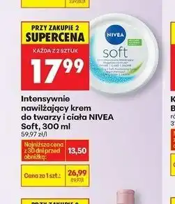 Biedronka Krem do twarzy i ciała intensywnie nawilżający Nivea Soft oferta