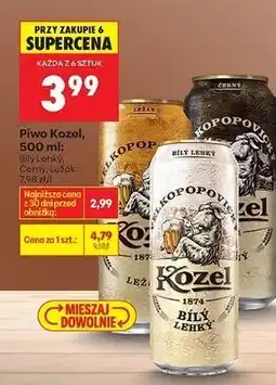 Biedronka Piwo Kozel Bily Lehky oferta