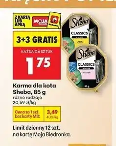 Biedronka Karma dla kota z łososiem Sheba Classics oferta