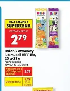 Biedronka Batonik jabłka-wanilia z maślanymi ciasteczkami Hipp oferta