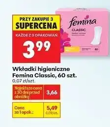 Biedronka Wkładki higieniczne Femina Classic oferta