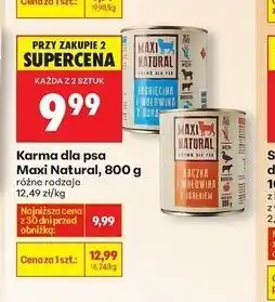 Biedronka Karma dla psa kaczka i wołowina z jabłkiem Maxi Natural oferta