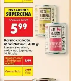 Biedronka Karma dla kota wołowina z jagnięciną Maxi Natural oferta