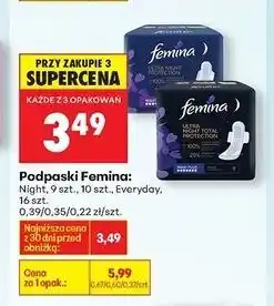 Biedronka Podpaski everyday Femina Ultra oferta