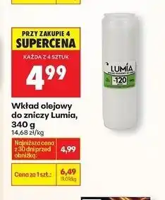 Biedronka Wkład olejowy do zniczy 340 g 120 h Lumia oferta