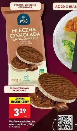 Biedronka Wafle ryżowe mleczna czekolada Pano oferta