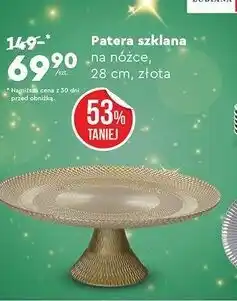 Biedronka Patera szklana na nóżce 28 cm złota Lubiana oferta