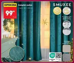 Biedronka Komplet zasłon welwetowych 140 x 250 cm Smukee oferta