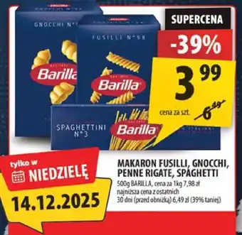 Makaron Fusilli, Gnocchi, Penne Rigate, Spaghetti Barilla