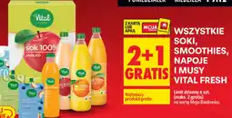 Biedronka WSZYSTKIE SOKI, SMOOTHIES, NAPOJE I MUSY VITAL FRESH oferta