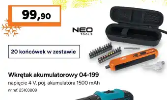 Bricoman Wkrętak akumulatorowy Neo Tools oferta