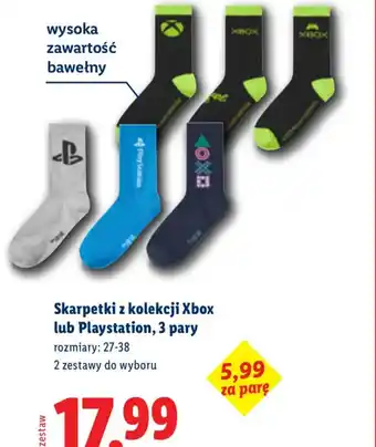 Lidl Skarpetki z kolekcji Xbox lub Playstation oferta