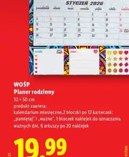 Lidl WOSP Planer rodzinny oferta